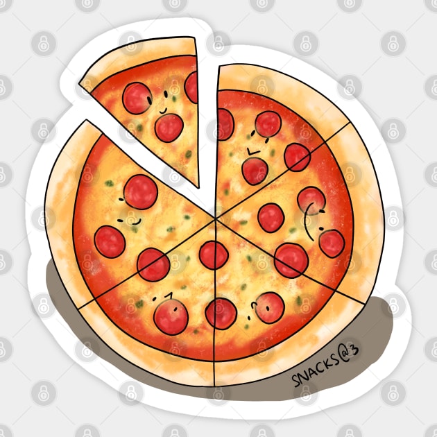 Pepperoni pizza slices Sticker by Snacks At 3